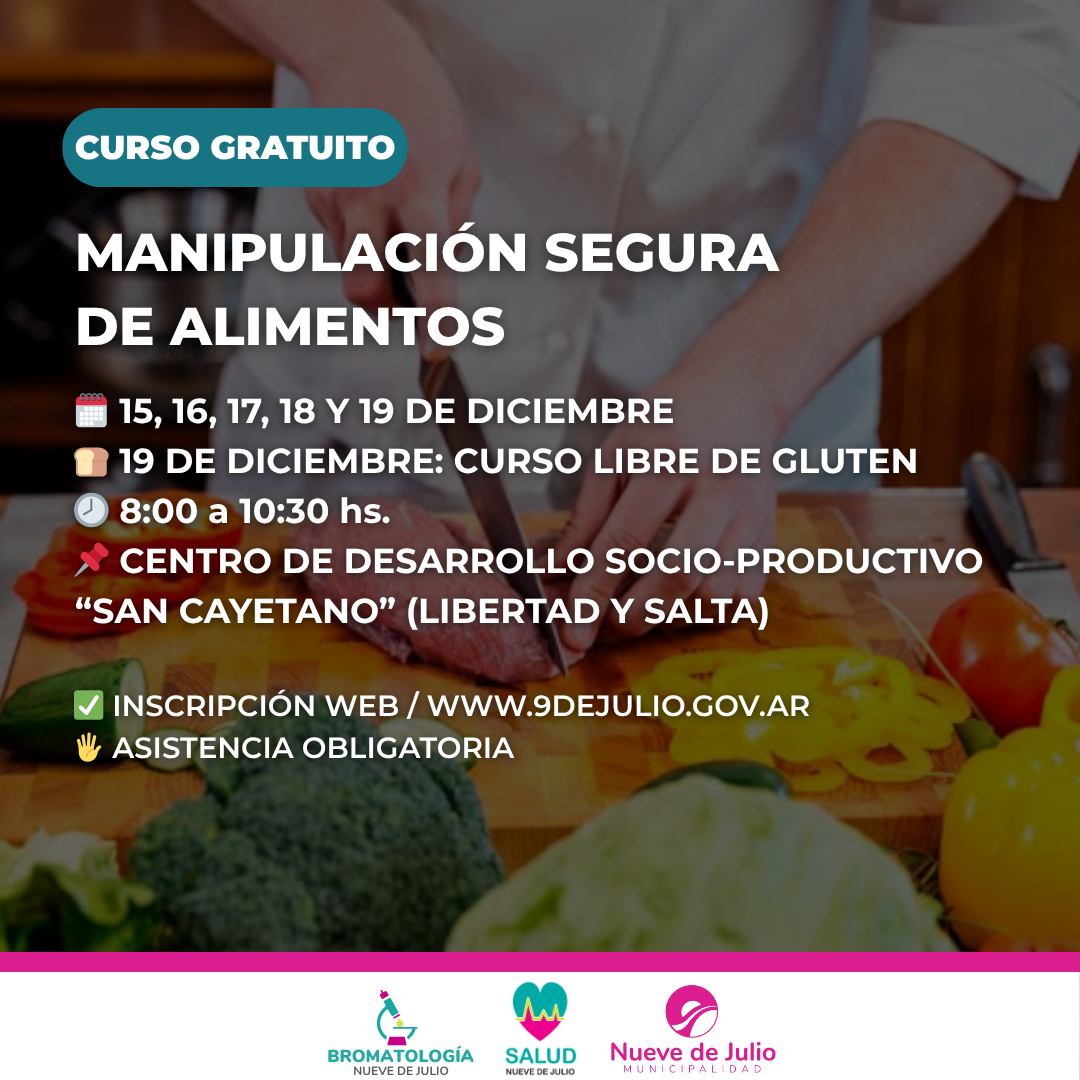 NUEVO CURSO DE MANIPULACIÓN DE ALIMENTOS